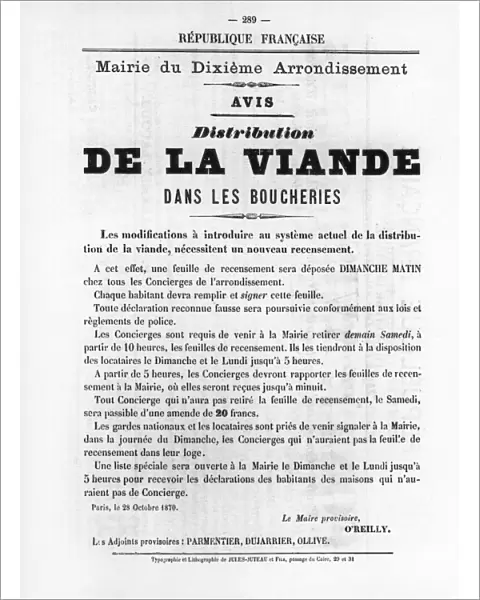 De La Viande, from French Political posters of the Paris Commune, May 1871