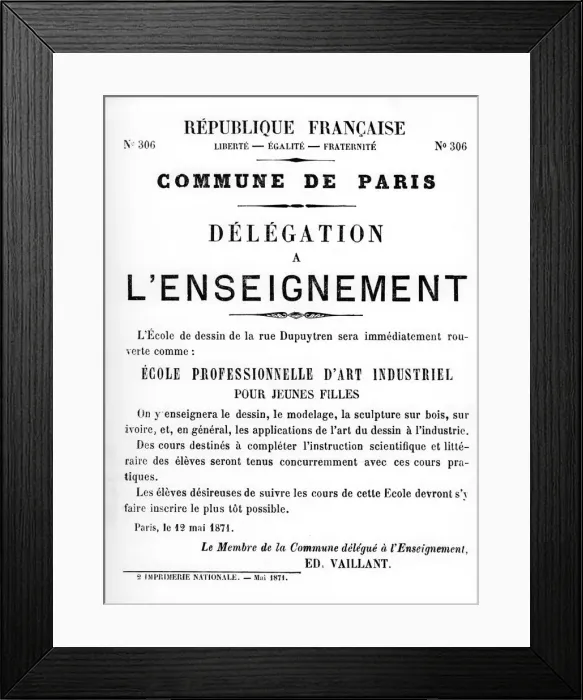 Framed Print : Delegation a L Enseignement, from French Political posters of the Paris Commune, May 1871 Framed Print : Delegation a L Enseignement, from French Political posters of the Paris Commune, May 1871