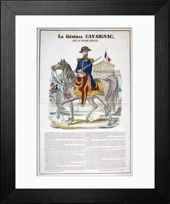 Framed Print : Le General Cavaignac 28 Juin 1848, France. Colour Lithograph. Private collection Framed Print : Le General Cavaignac 28 Juin 1848, France. Colour Lithograph. Private collection