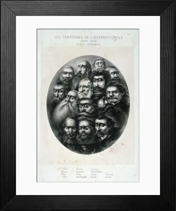 Framed Print : Les Fantoches de L Internationale, caricature on the communists. France 19C Framed Print : Les Fantoches de L Internationale, caricature on the communists. France 19C