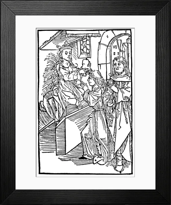 Framed Print : Cassandra, legendary Trojan princess and prophetess, delivering a prophecy Framed Print : Cassandra, legendary Trojan princess and prophetess, delivering a prophecy