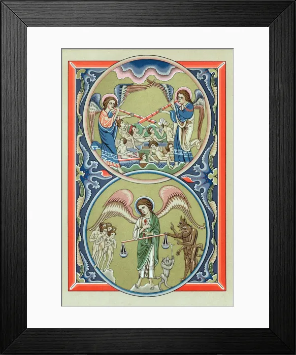 Framed Print : Resurrection of the dead and weighing of souls at the Last Judgement Framed Print : Resurrection of the dead and weighing of souls at the Last Judgement