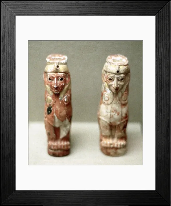 Framed Print : Artefacts (Sphinx figures) from Turkey, 1800 BC Framed Print : Artefacts (Sphinx figures) from Turkey, 1800 BC