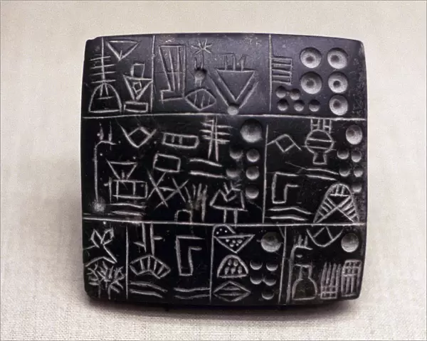 Administrative tablet of clay, Mesopotamian  /  Sumerian, 3100-2900 BC