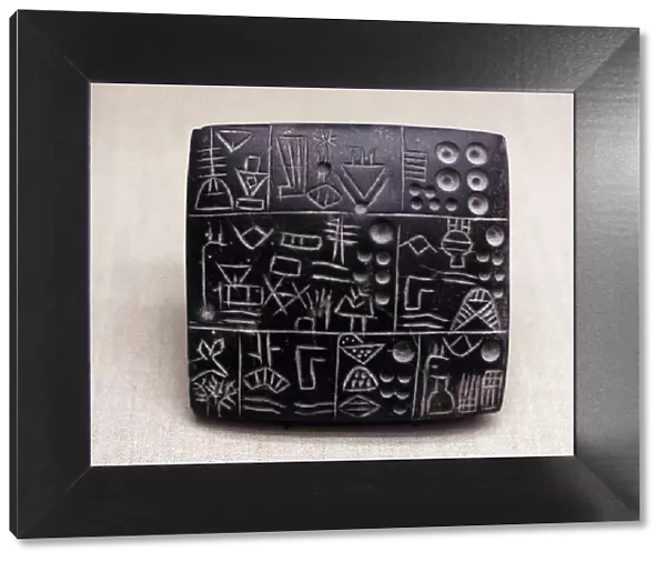 Administrative tablet of clay, Mesopotamian  /  Sumerian, 3100-2900 BC
