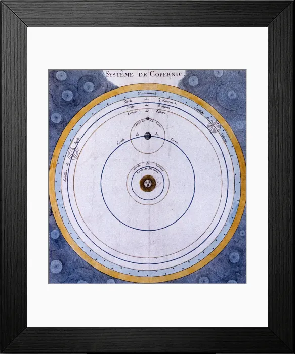 Framed Print : Copernican (heliocentric / Sun-centred) system of the Universe, 1761 Framed Print : Copernican (heliocentric / Sun-centred) system of the Universe, 1761