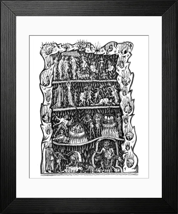 Framed Print : Hell, 12th century Framed Print : Hell, 12th century