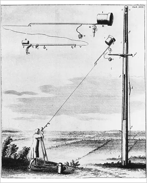 Refracting telescope without a tube, designed by Christiaan Huyghens c1650 (1724)