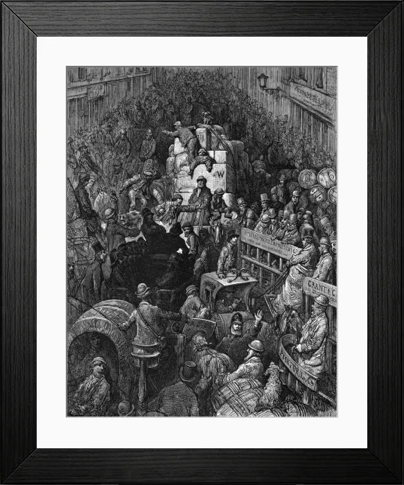 Framed Print : A City Thoroughfare, London, 1872 Framed Print : A City Thoroughfare, London, 1872