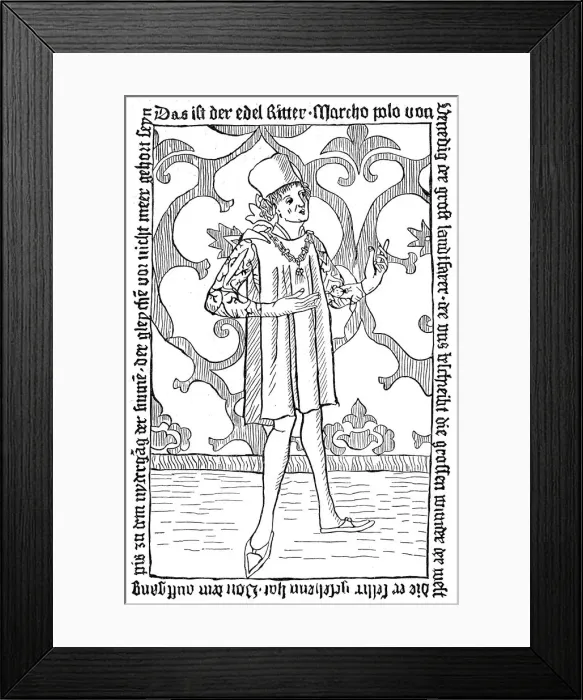 Framed Print : Marco Polo, Medieval Venetian merchant and traveller Framed Print : Marco Polo, Medieval Venetian merchant and traveller