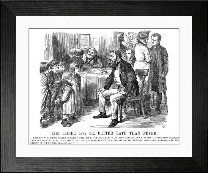 Framed Print : The Three R s; or, Better Late than Never, 1870. Artist: John Tenniel Framed Print : The Three R s; or, Better Late than Never, 1870. Artist: John Tenniel