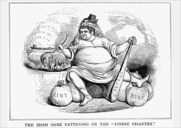The Irish Ogre Fattening on the Finest Pisantry, 1843