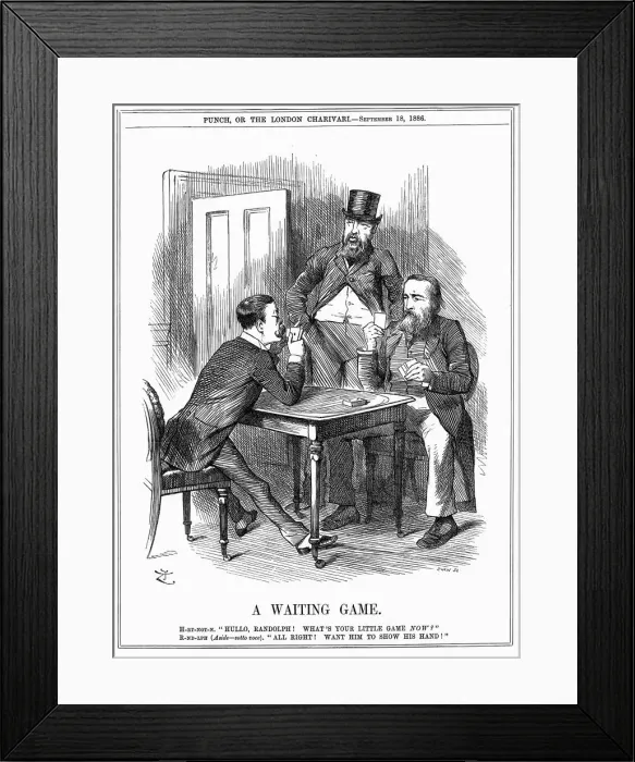 Framed Print : A Waiting Game, 1886. Artist: John Tenniel Framed Print : A Waiting Game, 1886. Artist: John Tenniel