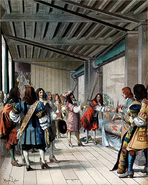 Louis XIV of France visiting the Gobelins tapestry works, 17th century (late 19th century)