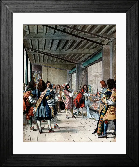 Framed Print : Louis XIV of France visiting the Gobelins tapestry works, 17th century (late 19th century) Framed Print : Louis XIV of France visiting the Gobelins tapestry works, 17th century (late 19th century)