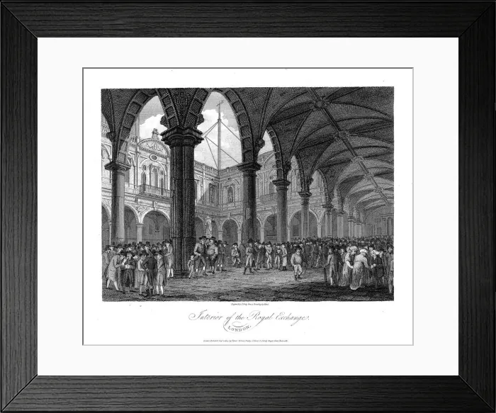Framed Print : Royal Exchange, London, late 18th century Framed Print : Royal Exchange, London, late 18th century