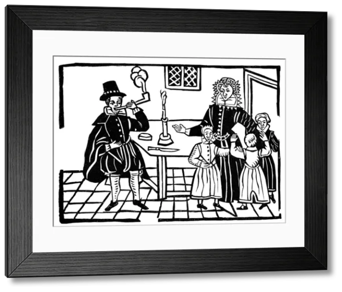 Framed Print : Man smoking a pipe, early 17th century Framed Print : Man smoking a pipe, early 17th century