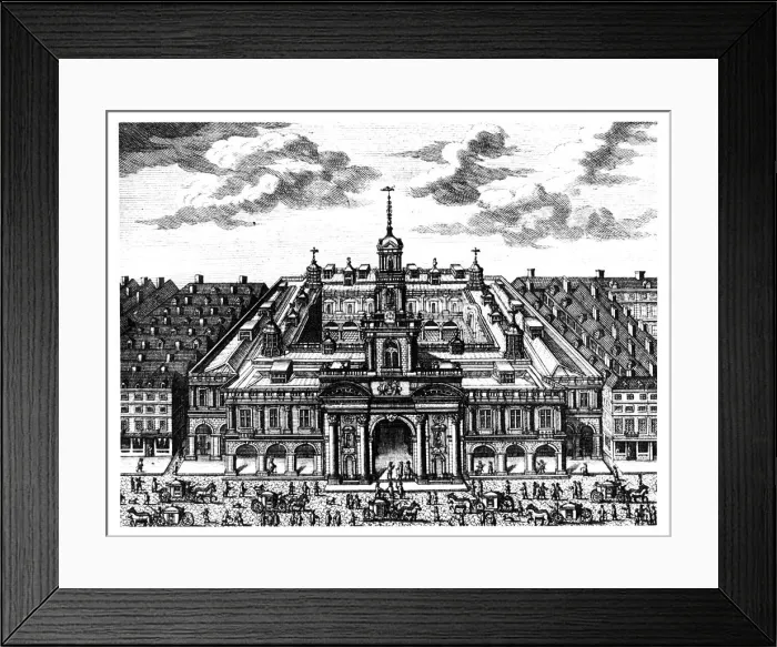 Framed Print : The Royal Exchange, London, late 17th century Framed Print : The Royal Exchange, London, late 17th century
