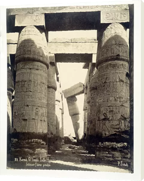 Hypostyle hall, temple of Amun-Re, Karnak, Egypt, 1878. Artist: P Sebah
