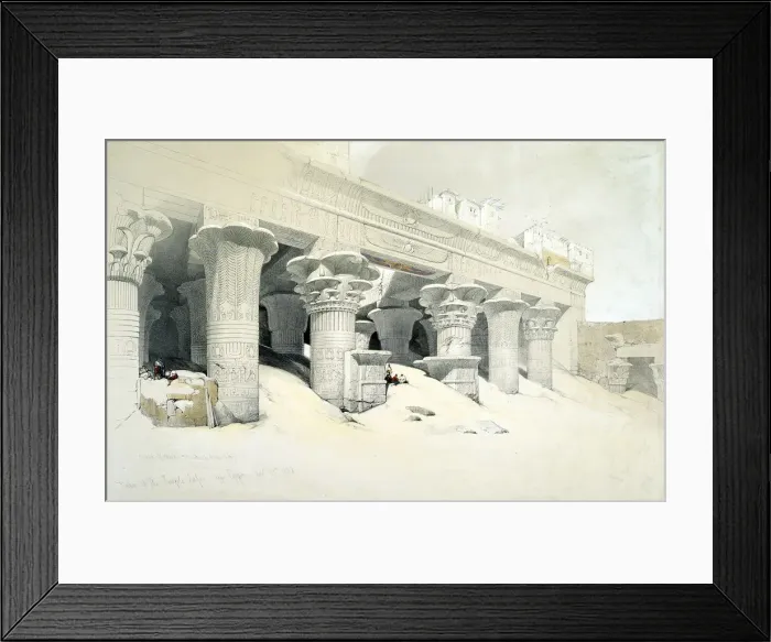 Framed Print : Portico of the sandstone Temple of Edfu dedicated to the falcon-headed god Horus, Egypt, 1838. Artist: Louis Haghe Framed Print : Portico of the sandstone Temple of Edfu dedicated to the falcon-headed god Horus, Egypt, 1838. Artist: Louis Haghe