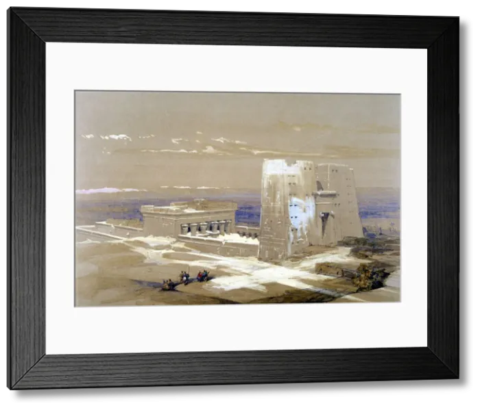 Framed Print : Sandstone Temple of Edfu, dedicated to the falcon-headed god Horus, Egypt, 1838. Artist: Louis Haghe Framed Print : Sandstone Temple of Edfu, dedicated to the falcon-headed god Horus, Egypt, 1838. Artist: Louis Haghe