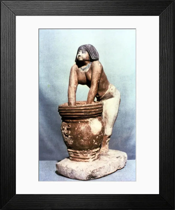 Framed Print : Woman brewing beer, Ancient Egyptian tomb model Framed Print : Woman brewing beer, Ancient Egyptian tomb model
