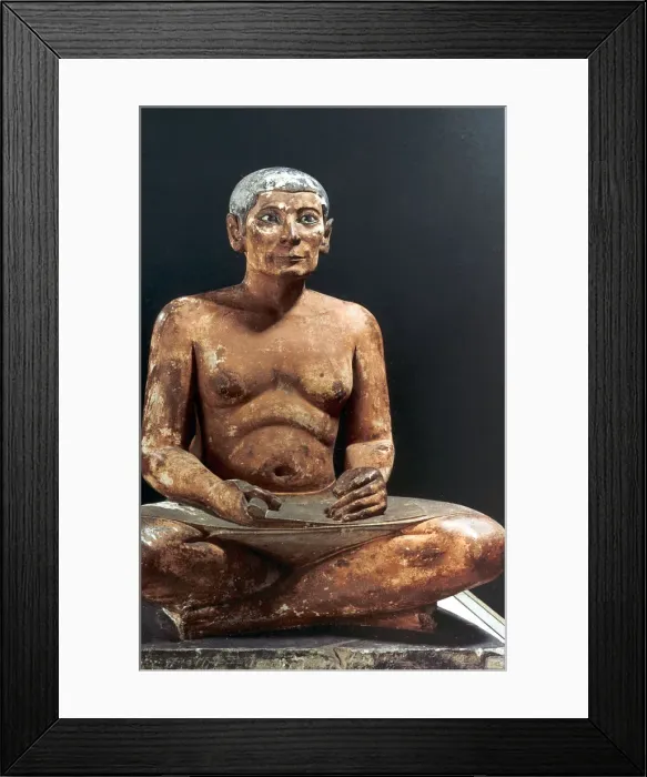 Framed Print : Seated scribe, Ancient Egyptian, 5th Dynasty, 2498-2345 BC Framed Print : Seated scribe, Ancient Egyptian, 5th Dynasty, 2498-2345 BC