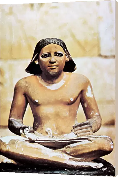 Model of a seated scribe, Ancient Egyptian, 5th Dynasty, 2498-2345 BC