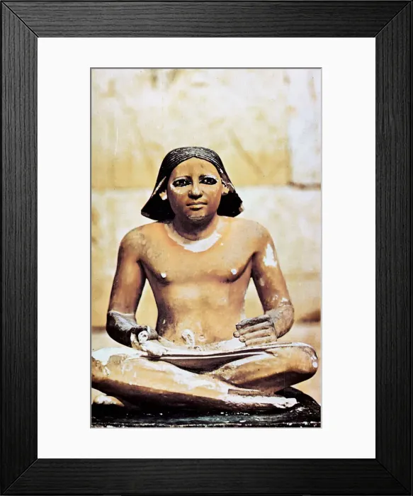 Framed Print : Model of a seated scribe, Ancient Egyptian, 5th Dynasty, 2498-2345 BC Framed Print : Model of a seated scribe, Ancient Egyptian, 5th Dynasty, 2498-2345 BC