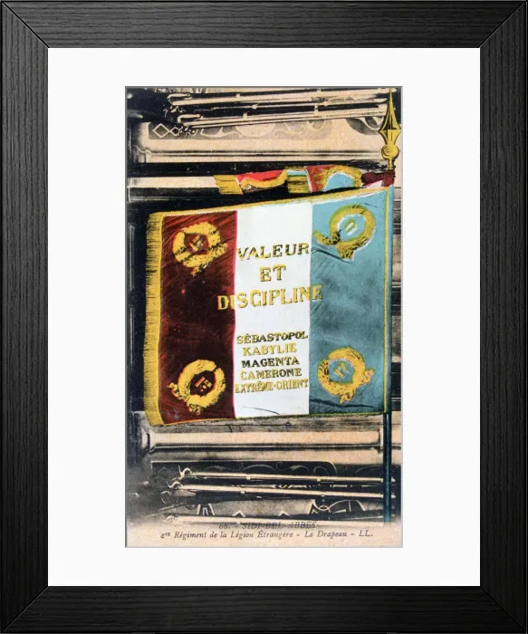 Framed Print : French Foreign Legion flag, Sidi Bel Abbes, Algeria, 20th century Framed Print : French Foreign Legion flag, Sidi Bel Abbes, Algeria, 20th century