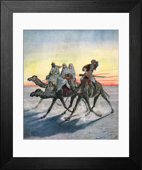 Framed Print : Escape of the prisoners of the Mahdi, Khartoum, Sudan, 1892. Artist: Henri Meyer Framed Print : Escape of the prisoners of the Mahdi, Khartoum, Sudan, 1892. Artist: Henri Meyer