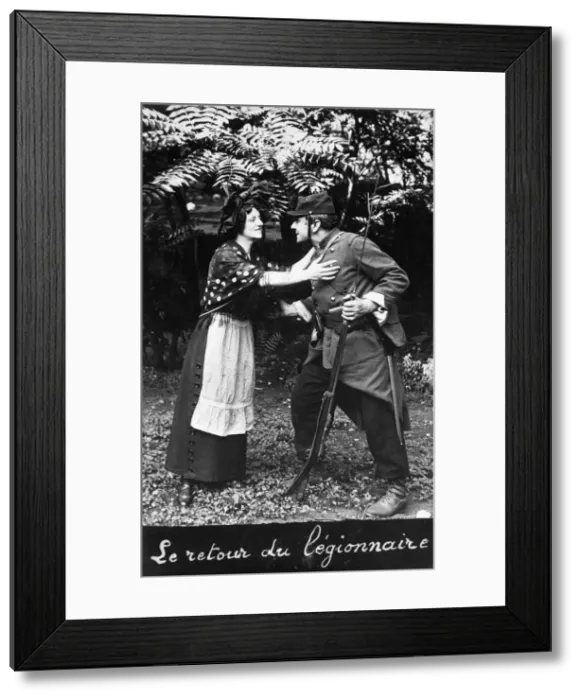 Framed Print : The return of the legionnaire, c1900 Framed Print : The return of the legionnaire, c1900