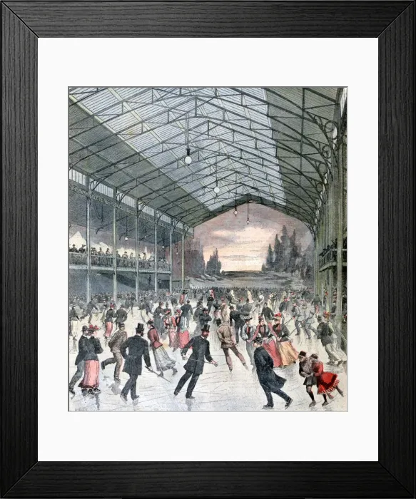 Framed Print : Ice Skating in Paris, 1892. Artist: Henri Meyer Framed Print : Ice Skating in Paris, 1892. Artist: Henri Meyer