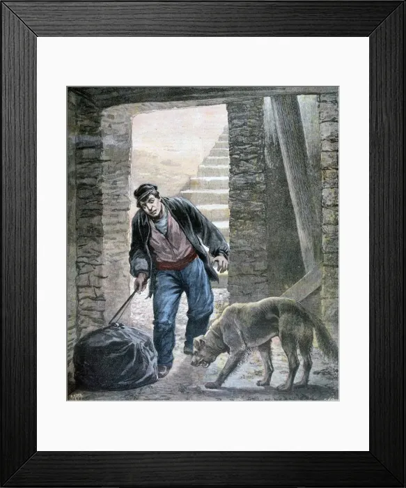 Framed Print : A crime on the Rue Botzaris, Paris, 1892. Artist: F Meaulle Framed Print : A crime on the Rue Botzaris, Paris, 1892. Artist: F Meaulle