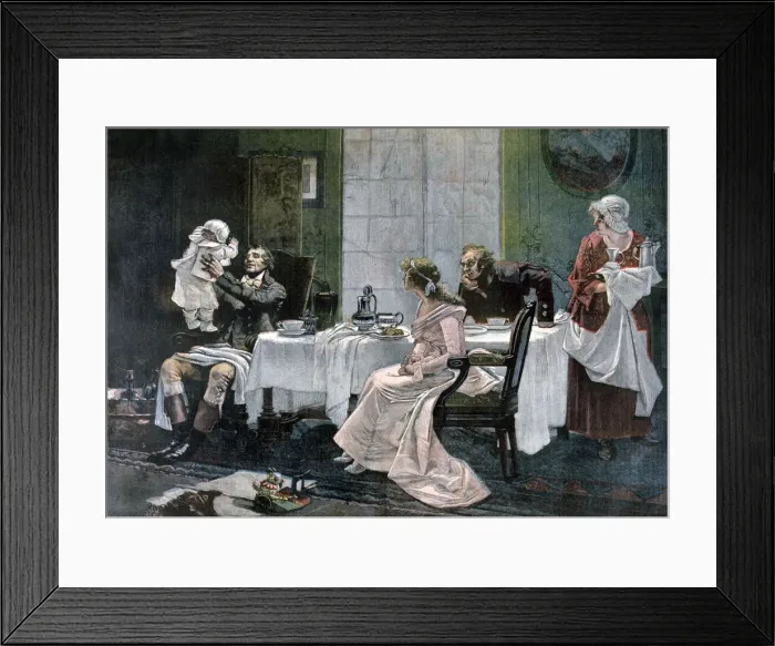 Framed Print : The luncheon of Camille Desmoulins, 1892. Artist: Leopold Flameng Framed Print : The luncheon of Camille Desmoulins, 1892. Artist: Leopold Flameng