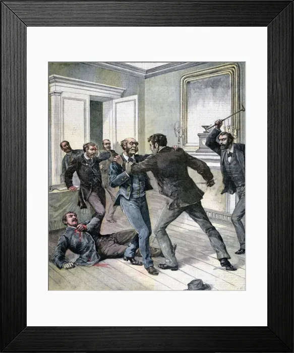 Framed Print : Attack in the office of the Prefecture of the Seine, Paris, 1892. Artist: Henri Meyer Framed Print : Attack in the office of the Prefecture of the Seine, Paris, 1892. Artist: Henri Meyer