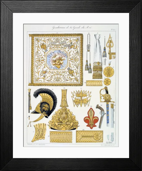 Framed Print : Gendarmes de la Garde du Roi, Insignia Artist: Eugene Titeux Framed Print : Gendarmes de la Garde du Roi, Insignia Artist: Eugene Titeux