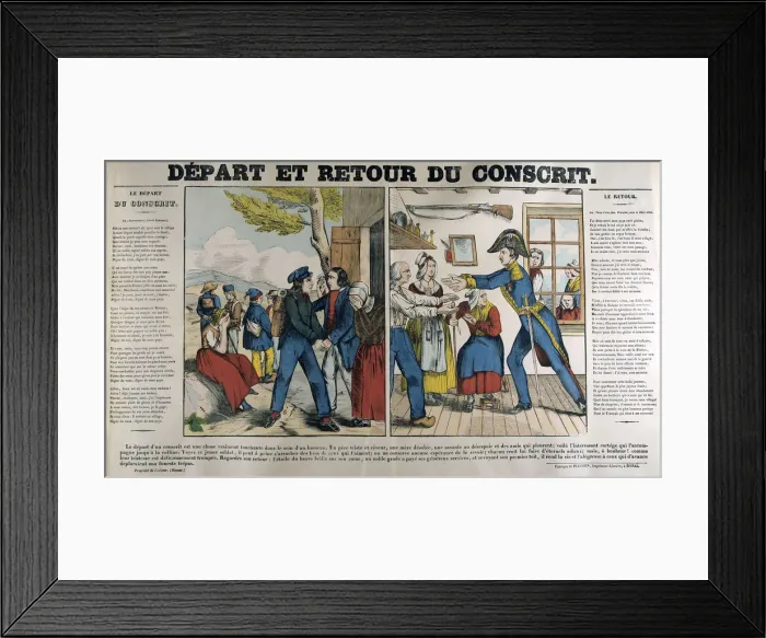 Framed Print : The Departure and Return of the Conscript, 19th century Framed Print : The Departure and Return of the Conscript, 19th century