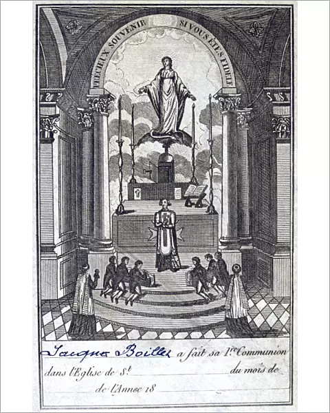 Certificate of communion, 19th century