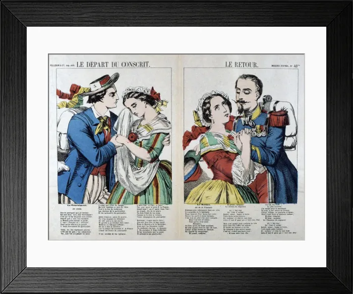 Framed Print : The Departure and Return of the Conscript, 19th century Framed Print : The Departure and Return of the Conscript, 19th century