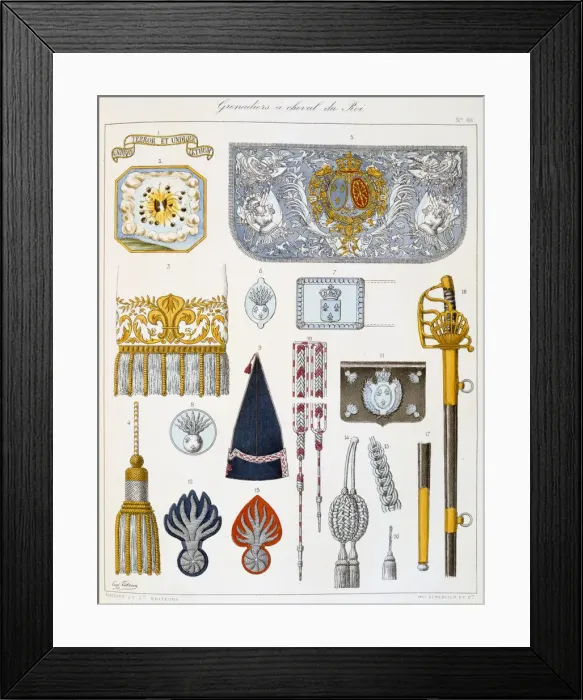 Framed Print : Grenadiers a Cheval du Roi, Insignia Artist: Eugene Titeux Framed Print : Grenadiers a Cheval du Roi, Insignia Artist: Eugene Titeux
