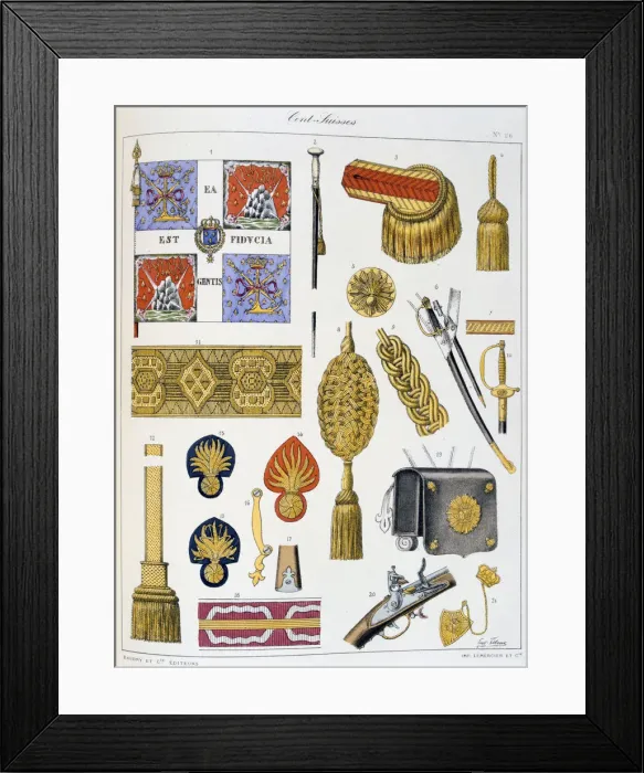 Framed Print : Cent-Suisses, Insignia Artist: Eugene Titeux Framed Print : Cent-Suisses, Insignia Artist: Eugene Titeux