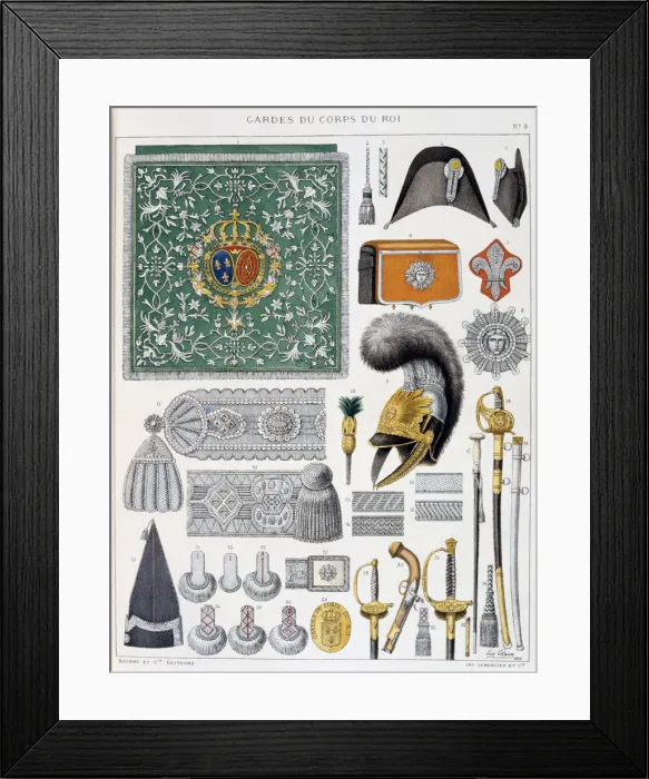 Framed Print : Gardes-du-Corps de Roi, Insignia Artist: Eugene Titeux Framed Print : Gardes-du-Corps de Roi, Insignia Artist: Eugene Titeux
