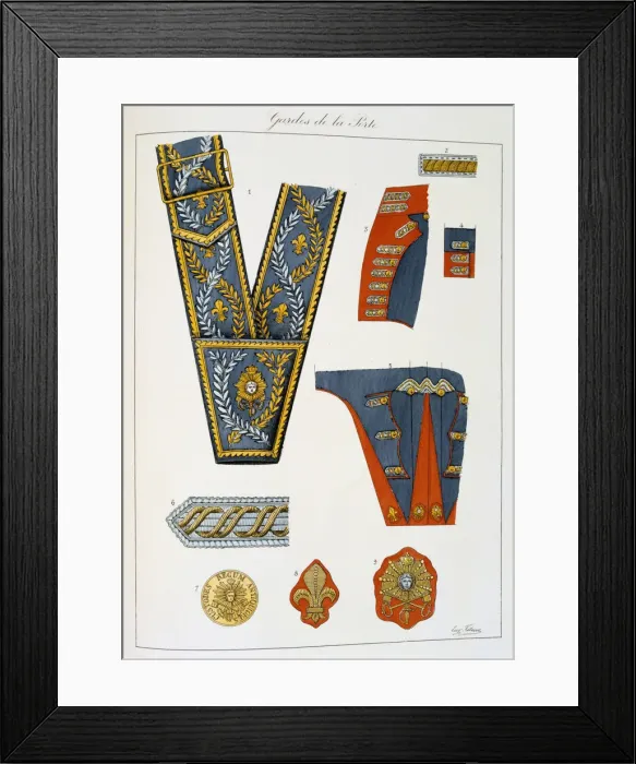 Framed Print : Gardes de la Porte, Insignia Artist: Eugene Titeux Framed Print : Gardes de la Porte, Insignia Artist: Eugene Titeux