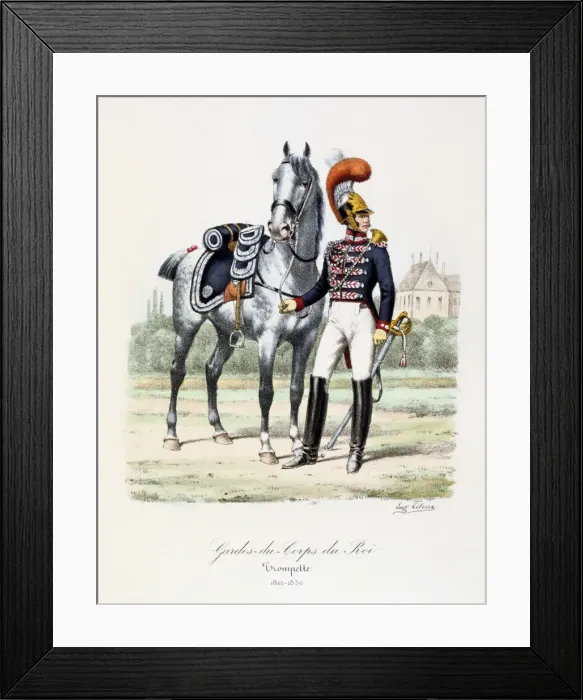 Framed Print : Gardes-du-Corps de Roi, Trumpeter, c1820-30. Artist: Eugene Titeux Framed Print : Gardes-du-Corps de Roi, Trumpeter, c1820-30. Artist: Eugene Titeux