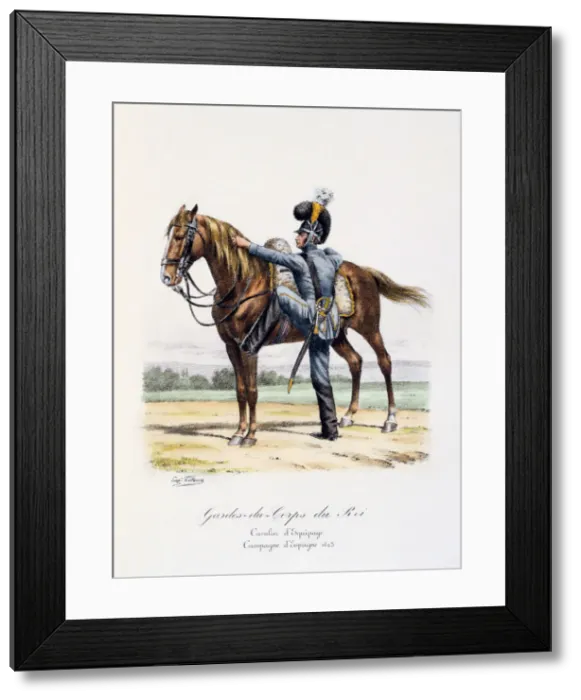 Framed Print : Gardes-du-Corps de Roi, Cavalier d Equipage, Spanish Campaign, 1823 Artist: Eugene Titeux Framed Print : Gardes-du-Corps de Roi, Cavalier d Equipage, Spanish Campaign, 1823 Artist: Eugene Titeux