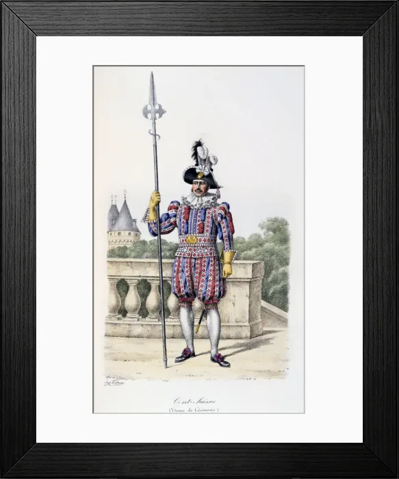 Framed Print : Cent-Suisses, Tenue de Ceremonie, 1814-17. Artist: Eugene Titeux Framed Print : Cent-Suisses, Tenue de Ceremonie, 1814-17. Artist: Eugene Titeux