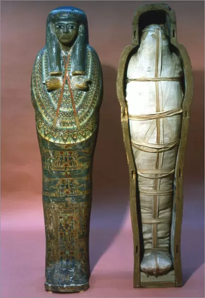 Mummy and mummy case of a princess, Ancient Egyptian, 21st Dynasty, 1069-945 BC