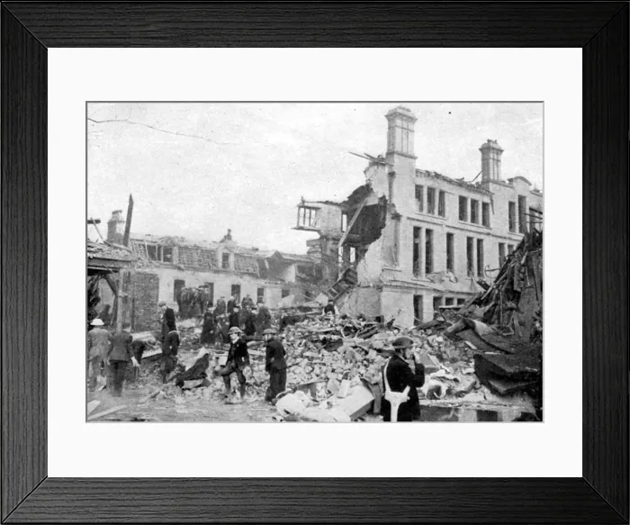 Framed Print : Aftermath of a German bombing raid, Merseyside, World War II, March 1941 Framed Print : Aftermath of a German bombing raid, Merseyside, World War II, March 1941