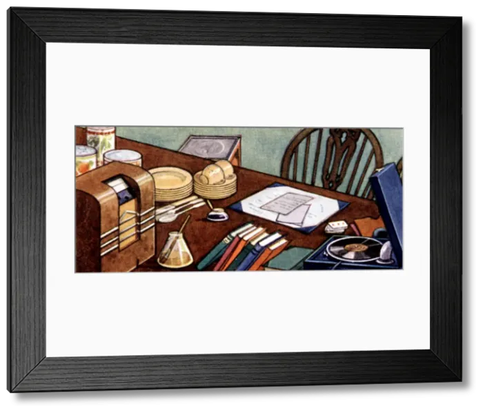 Framed Print : Air Raid Precautions, cigarette card, British, 1938 Framed Print : Air Raid Precautions, cigarette card, British, 1938
